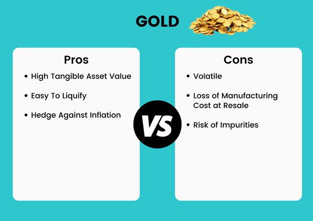 Gold pros and cons table