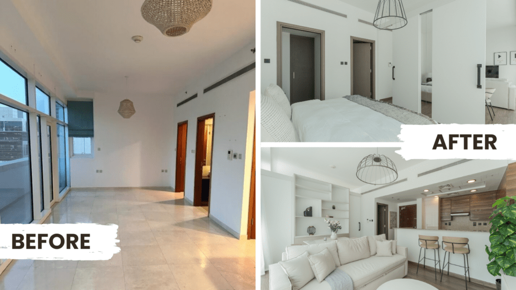 Before and after of a Dubai investment property